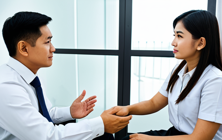 장애인재활상담사와 사례관리 기법 - **

"A professional rehabilitation counselor in Thailand, fully clothed in a modest, respectful outf...