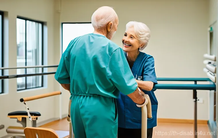 장애인재활상담사 국가 자격증 혜택 - **Image Prompt: A Compassionate Path to Recovery**
    "A heartwarming scene in a bright, modern reh...