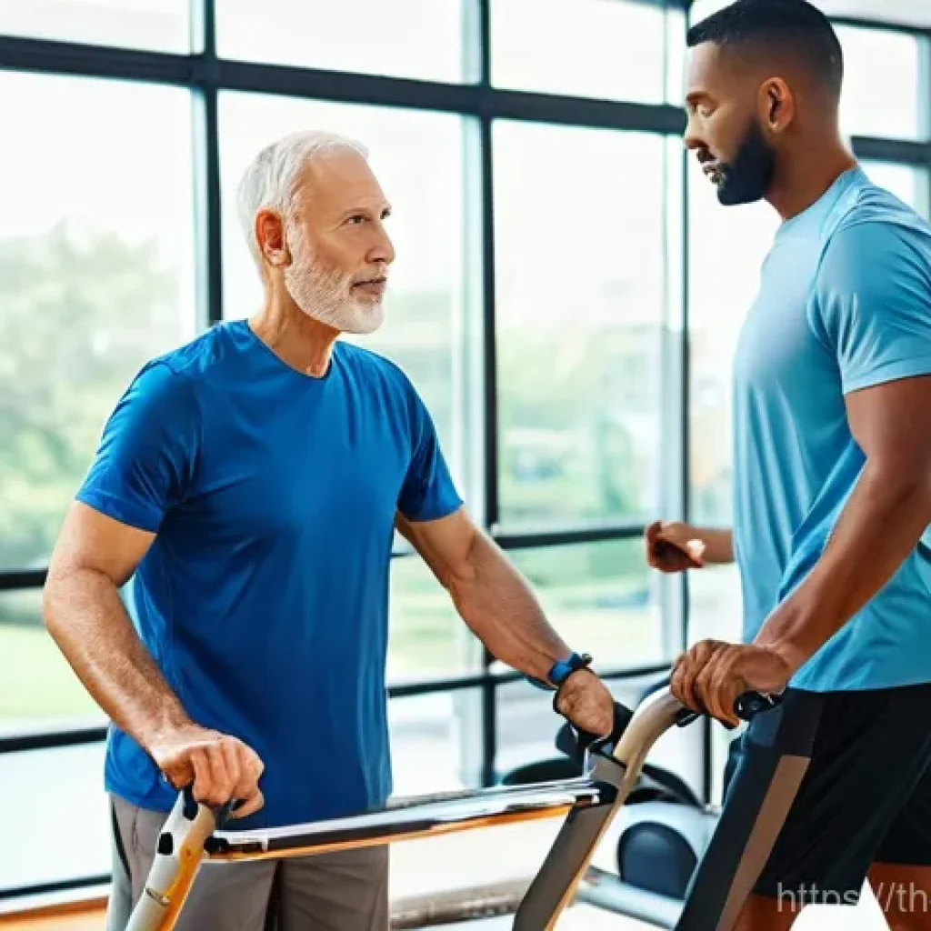 장애인재활상담사와 복지 서비스 - **Prompt:** A compassionate rehabilitation therapist, dressed in comfortable, professional attire, g...