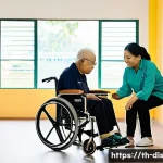 장애인재활상담사와 직무 교육 사례 - **Prompt:** A vibrant and modern rehabilitation center in Thailand, depicting a diverse group of ind...